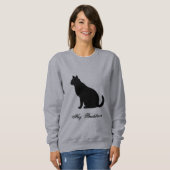 Pet Black Cat Lovers Funny Quote Customized Grey Trui (Voorkant volledig)