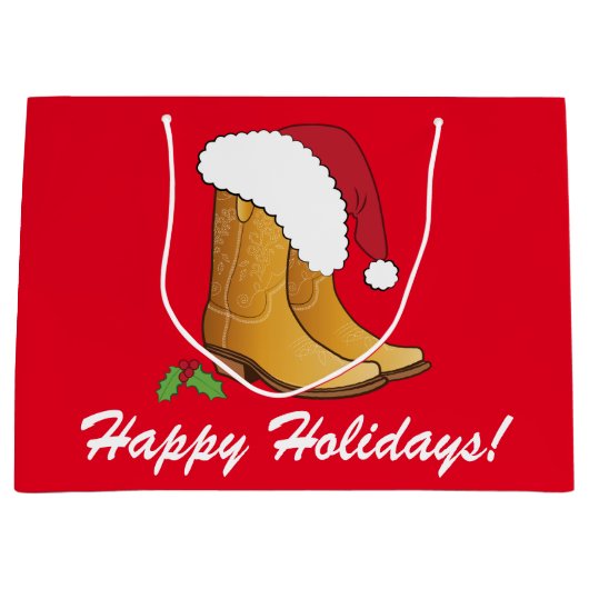 Pet Boots Prettige feestdagen Large Cadeautasje (Voorkant)