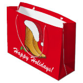 Pet Boots Prettige feestdagen Large Cadeautasje (Achterkant Gekanteld)