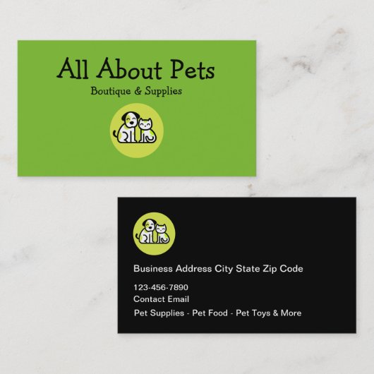 Pet Boutique en levert Visitekaartjes (Voorkant / Achterkant)