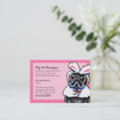 Pet Boutique Pink Fun Bunny Pug Visitekaartje (Staand voorkant)