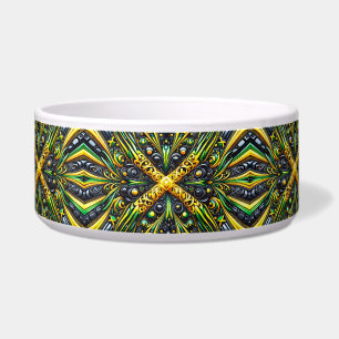 Pet Bowl met Jamaicaanse kleuren Abstract Design Voerbakje