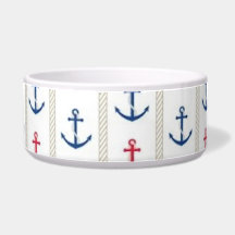 Pet Bowl Nautical Anchors