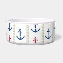 Pet Bowl Nautical Anchors Voerbakje