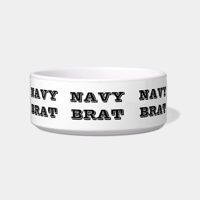 Pet Bowl Navy Brat Voerbakje (Voorkant)