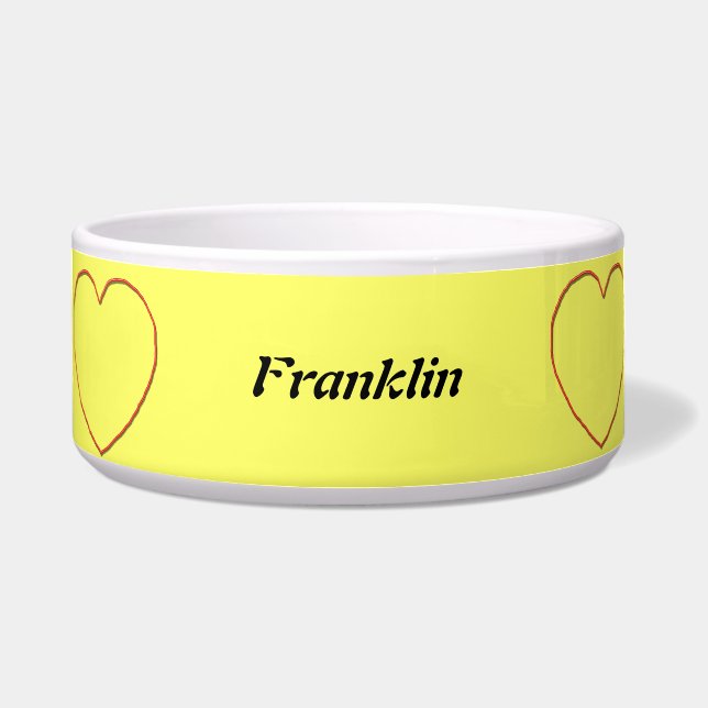 Pet bowl - Wire lijst Hearts Voerbakje (Voorkant)