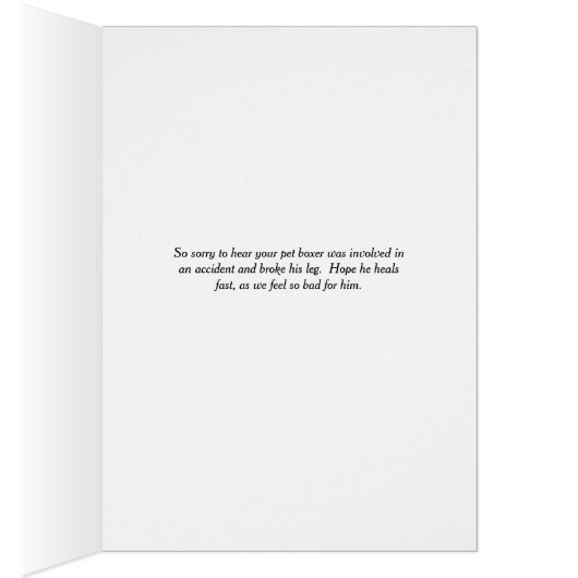 Pet Boxer Se Bien Bientôt Carte (Intérieur (Droit))