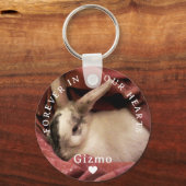 Pet Bunny Rabbit Memorial Two Foto | Naam | Data Sleutelhanger (Voorkant)