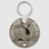 Pet Bunny Rabbit Memorial Two Foto | Naam | Data Sleutelhanger (Achterkant)
