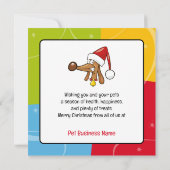 Pet Business Christmas Dog Cat Notitiekaartje (Achterkant)