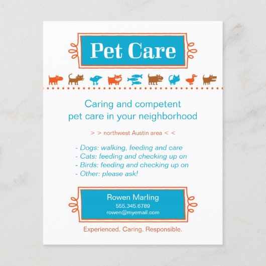 Pet Care brochure Colorful Animal Silhouettes (Voorkant)