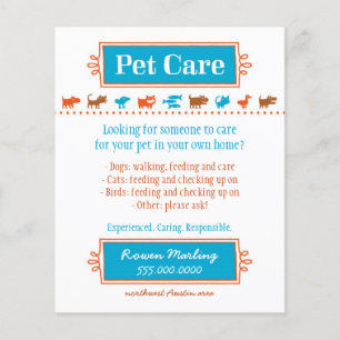 Pet Care brochure Colorful Animal Silhouettes