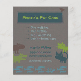 Pet Care brochure Colorful Animal Silhouettes