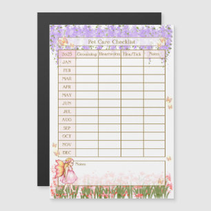 Pet Care Checklist Log Flower Fairy Girl in de tui