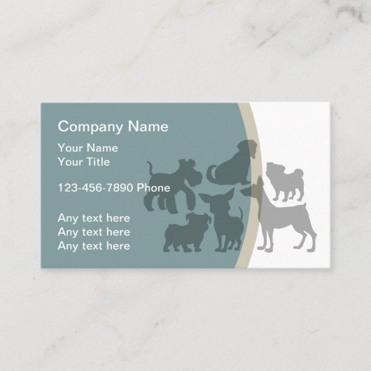 Pet Care Dog Theme Visitekaartjes (Voorkant)