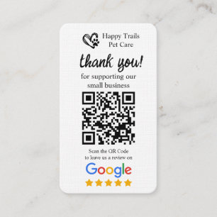 Pet Care Google Review Request Kaart met QR-code Visitekaartje