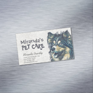 Pet Care Grooming Sitting Schattig Cartoon Dog Magnetisch Visitekaartje