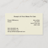 Pet Care Professional Visitekaartje (Achterkant)