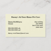 Pet Care Professional Visitekaartje (Achterkant)