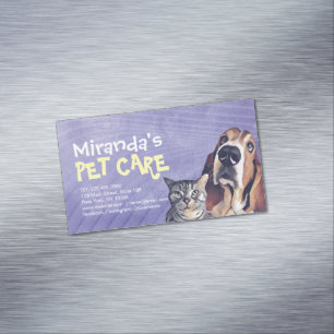 Pet Care Sitting Bathing Grooming Salon Food Shop Magnetisch Visitekaartje