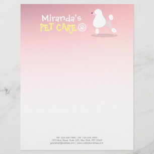 Pet Care Sitting Schattige tekenfilm Illustratie Briefhoofd Ontwerp