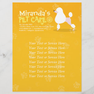 Pet Care Sitting Schattige tekenfilm Illustratie Flyer