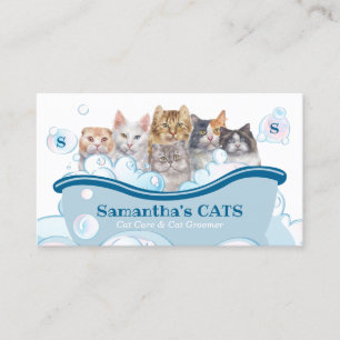 Pet Care Spa Salon Sitting Bathtub Groomer Cat Visitekaartje