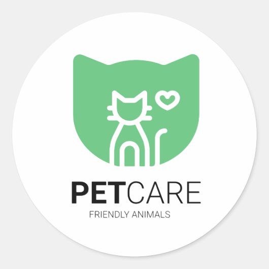 Pet Care vriendelijke dieren Ronde Sticker (Voorkant)