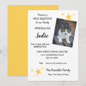 Pet Cat Adoption New Pet Announcement Flat Card Aankondiging (Voorkant / Achterkant)