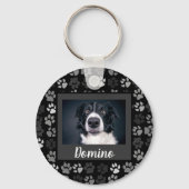 Pet Cat Dog Afdrukken Zwart Foto Aangepast cadeau Sleutelhanger (Voorkant)