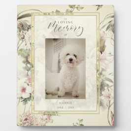 Pet Cat Dog Floral Vintage Romantic Memorial Fotoplaat