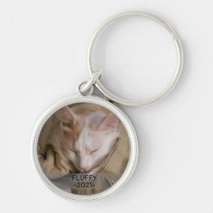 Pet Cat Dog Foto Name Sjabloon Sleutelhanger