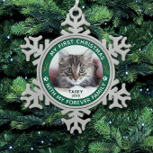 Pet Cat My First Christmas Custom Photo Ornament