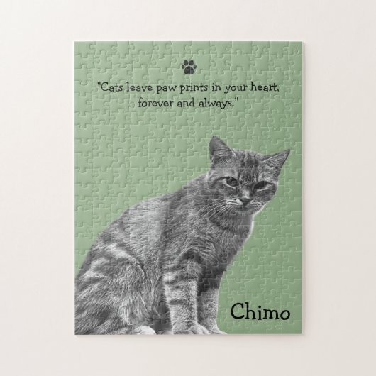 Pet Cat Photo Afbeelding Gepersonaliseerde Sjabloo Legpuzzel (Verticaal)