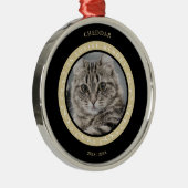 Pet Cat Photo Ornamental Herinnering geliefd Metalen Ornament (Rechts)