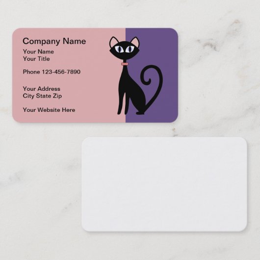 Pet Cat Theme Trendy Design Visitekaartje (Voorkant / Achterkant)