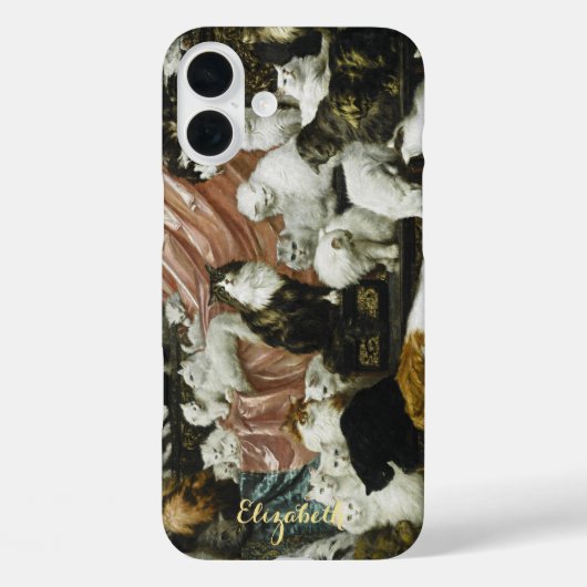 Pet Cats Kittens  Animal Art Monogramed Case-Mate iPhone Case (Achterkant)