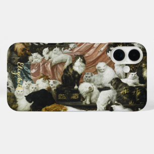 Pet Cats Kittens  Animal Art Monogramed iPhone 16 Plus Hoesje