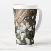 Pet Cats Kittens  Animal Art Monogramed Latte Mok (Rechterhoek)