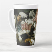 Pet Cats Kittens  Animal Art Monogramed Latte Mok (Linkerhoek)