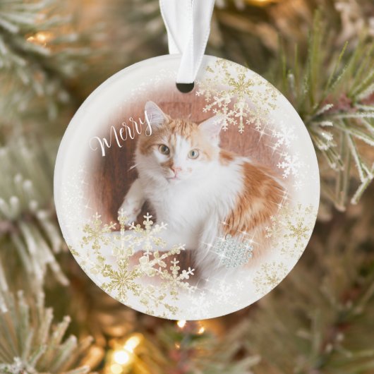 Pet Chat Noël Ornement blanc (Arbre)