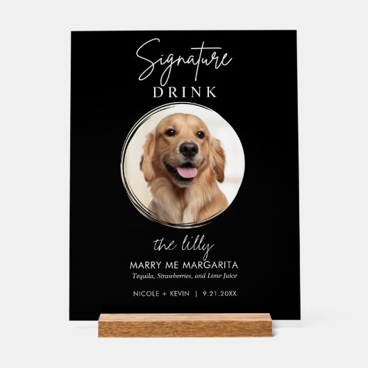 Pet Chien Mariage Signature Boissons Bar à cocktai (Recto)