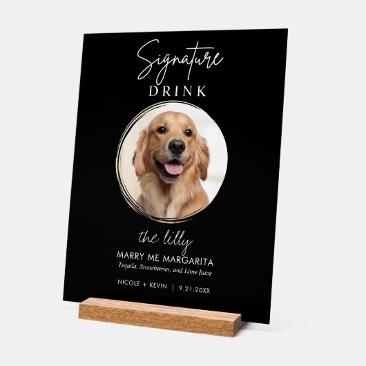 Pet Chien Mariage Signature Boissons Bar à cocktai (Angle)