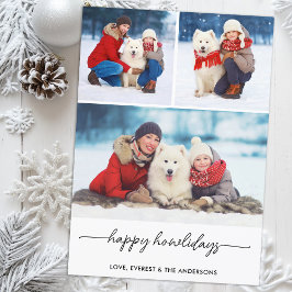 Pet Christmas Happy Howlidays Hond Fotocollage Feestdagenkaart
