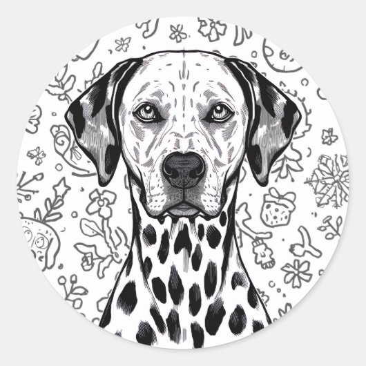 Pet christmas ronde sticker (Voorkant)