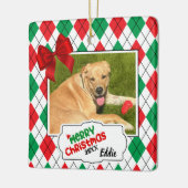 Pet Christmas Tree Ornament - Argyle en bogen. (Links)