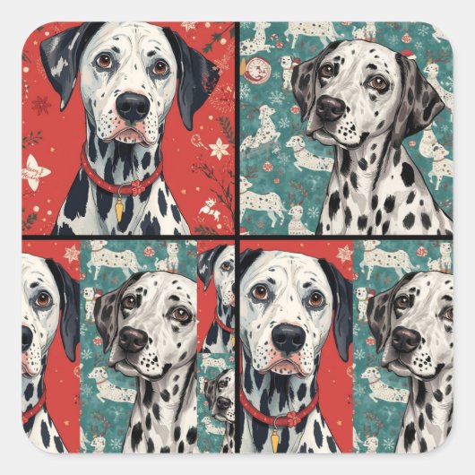 Pet christmas vierkante sticker (Voorkant)