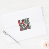 Pet christmas vierkante sticker (Envelop)