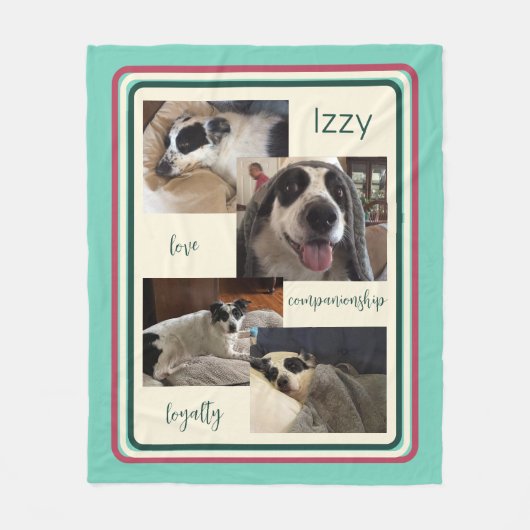 Pet Collage Foto Modern Fleece Blanket Deken (Voorkant)