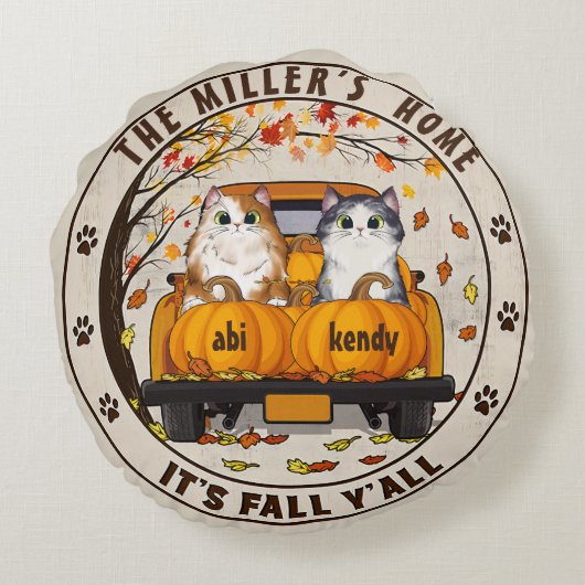 Pet Cute House Personalized Giften for Hondenliefh Rond Kussen (Achterkant)